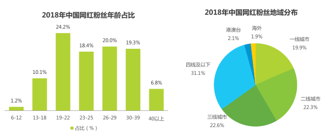 网红粉丝年龄占比