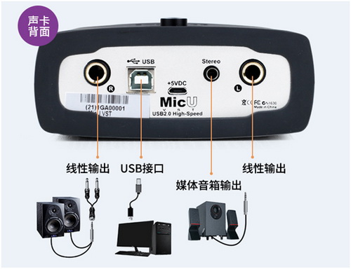 MicU声卡背面